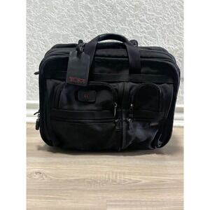 Tumi Alpha Deluxe Wheeled Briefcase‎ Black Ballistic Nylon Laptop Bag 2207D3